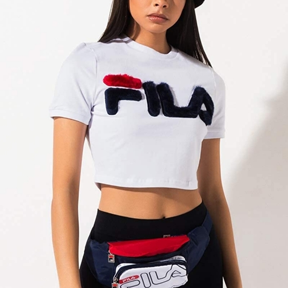 FILA Barbara Faux Fur Logo Ring Tee - Picture 1 of 5